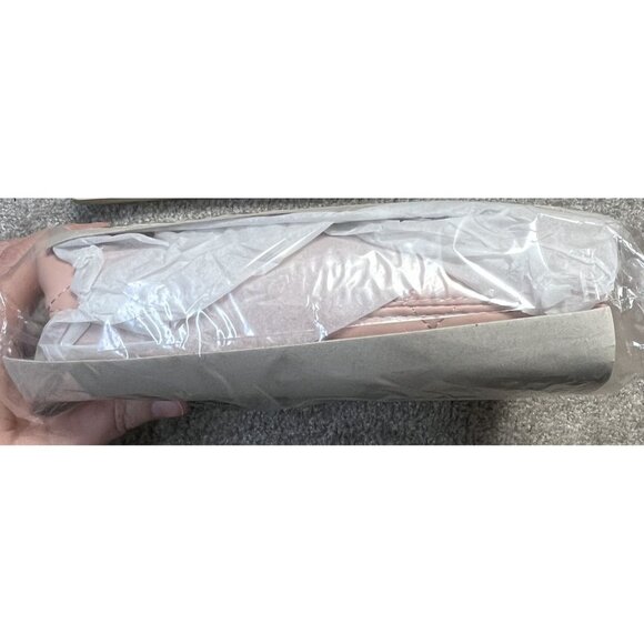 Badgley Mischka Quilted Crossbody Bag Blush Pink Chain Strap Gun Metal NWT - Picture 6 of 9